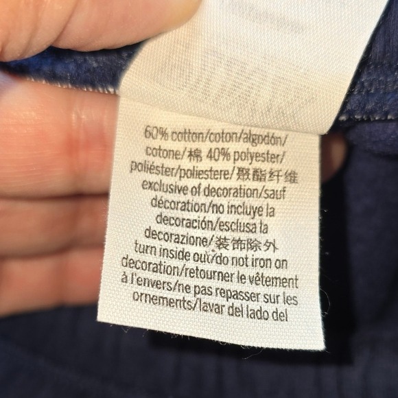 PINK Victoria's Secret Women's Jogger Sweatpants Size L Navy Blue Sequin Floral - Picture 5 of 11